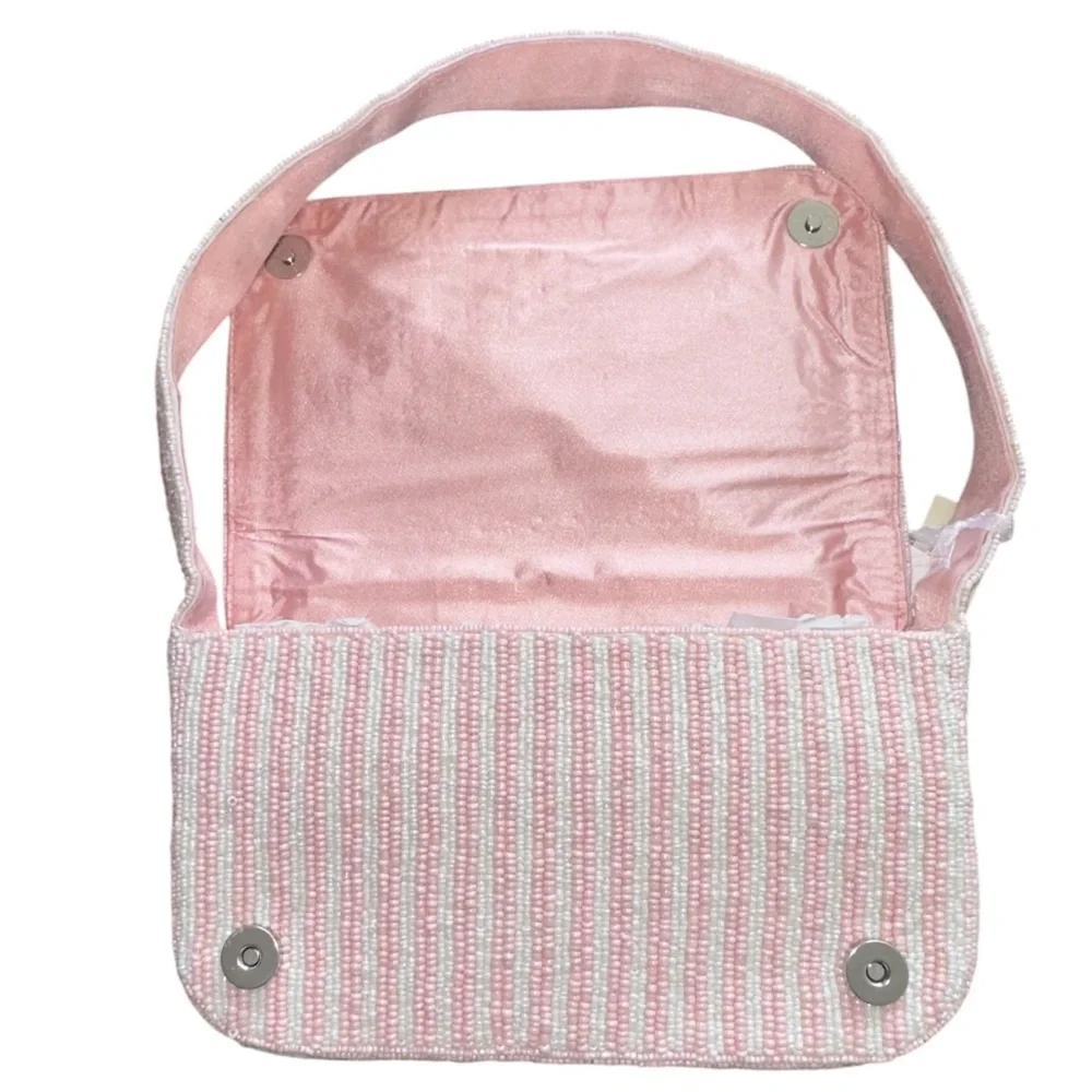 Ballerina Ballet Swan Beaded Bag Handcrafted India White Pink Viral NWT NEW - Picture 5 of 9